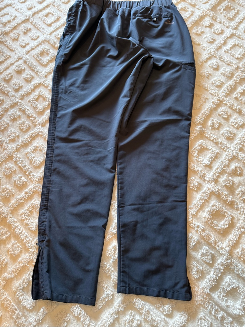 Barco Uniforms Black Stretch Scrub Jogger Pants with Zippered Ankles - Picture 2 of 3
